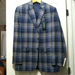 RALPH LAUREN MENS NEW 100%LINEN SINGLE VENTED SPORT COAT BLAZER JACKET SIZE: 40L